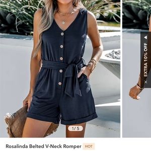 CupShe Rosalinda Belted Romper